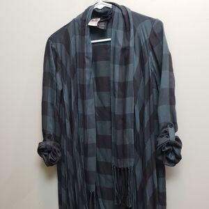 Harley Davidson Plaid Cardigan with Embellishment on Back Size Small